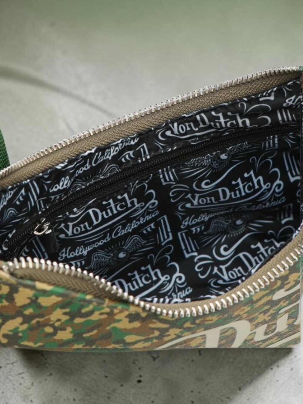 Von Dutch Green Camo Shoulder Bag - Picture 6 of 8